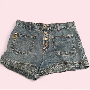 Blue Asphalt Vintage Button-Front Jean Shorts